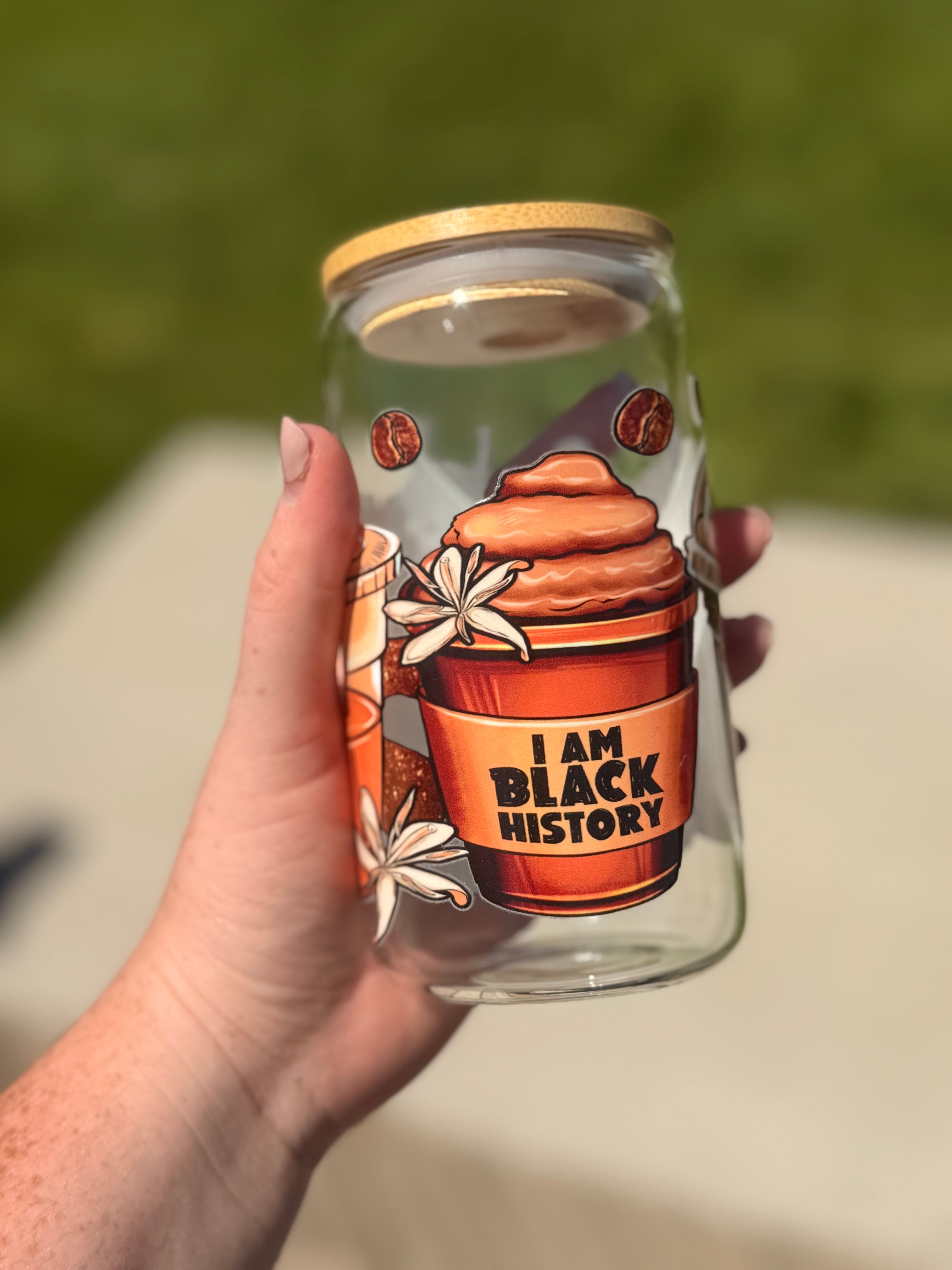 “Black Every Month” glass libbey cup